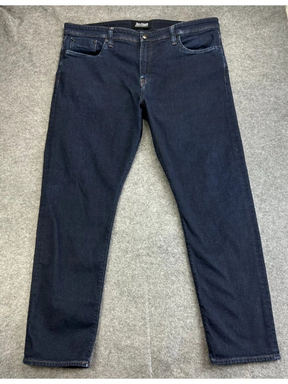 Revtown Straight Leg Jeans Mens 40x32 Dark Blue Decade Denim Mid Rise Stretch